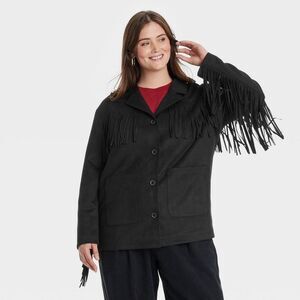 Women's Fringe Jacket - Universal Thread Black XXL